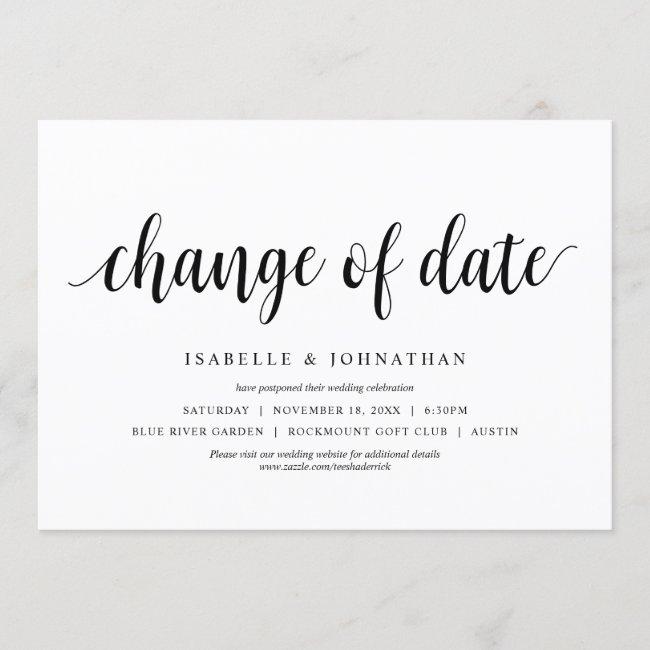 Change Of Date, Wedding Change The Date