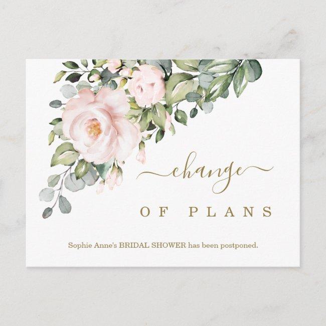 Change Of Plans Pink Flowers Baby Shower Post