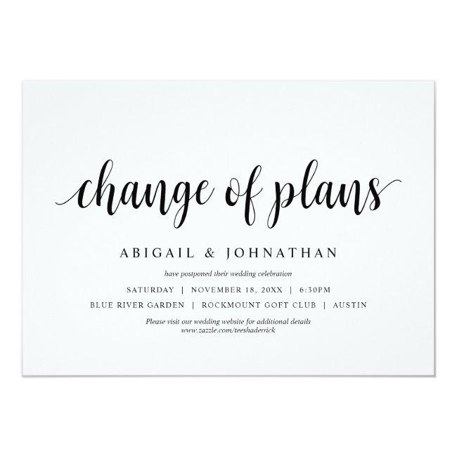 Change Of Plans, Wedding Change The Date