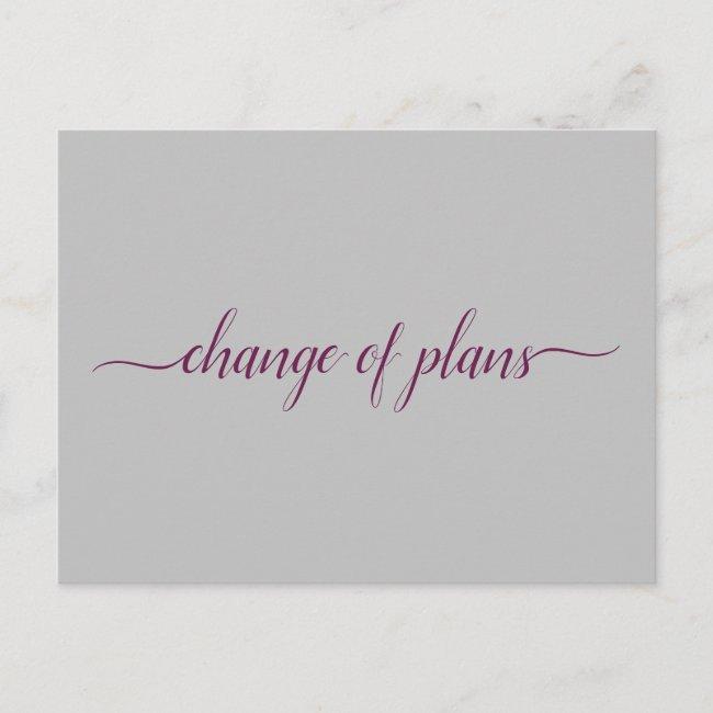 Change Of Plans Wedding Postponed Cassis & Gray Announcement Post