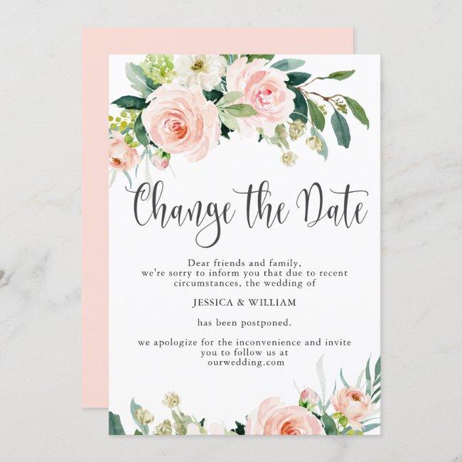 Change The Date Postponed Blush Roses Wedding