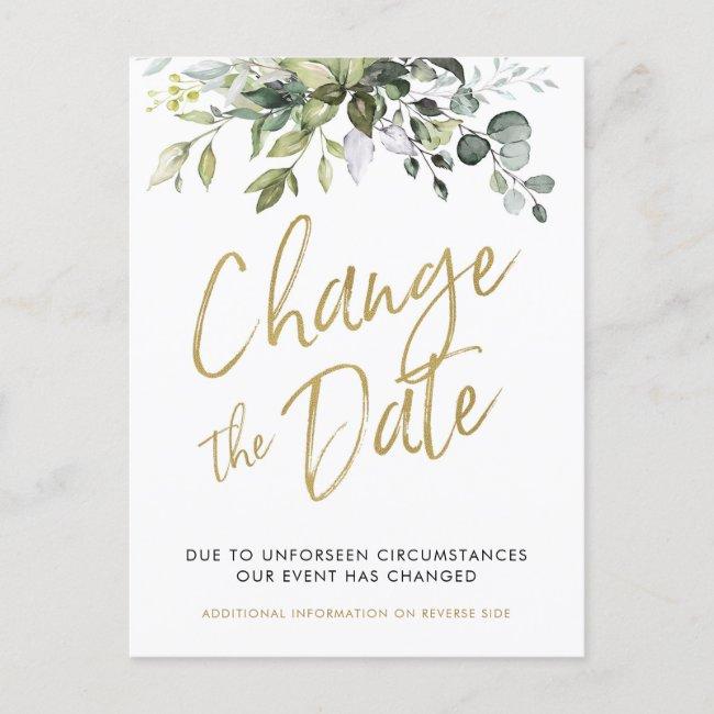 Change The Date, Postponed, Wedding  Greenery