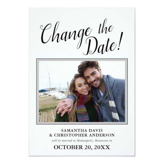 Changed The Date Photo Calligraphy Wedding