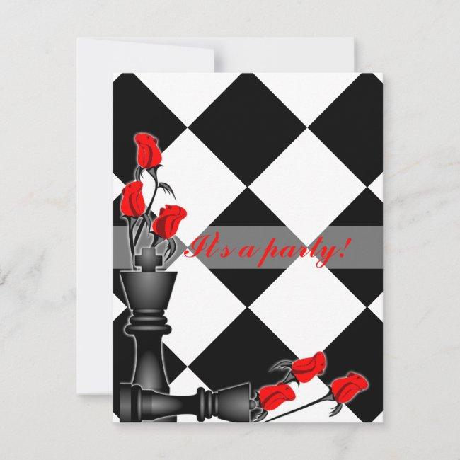 Chess And Roses Gothic Wedding