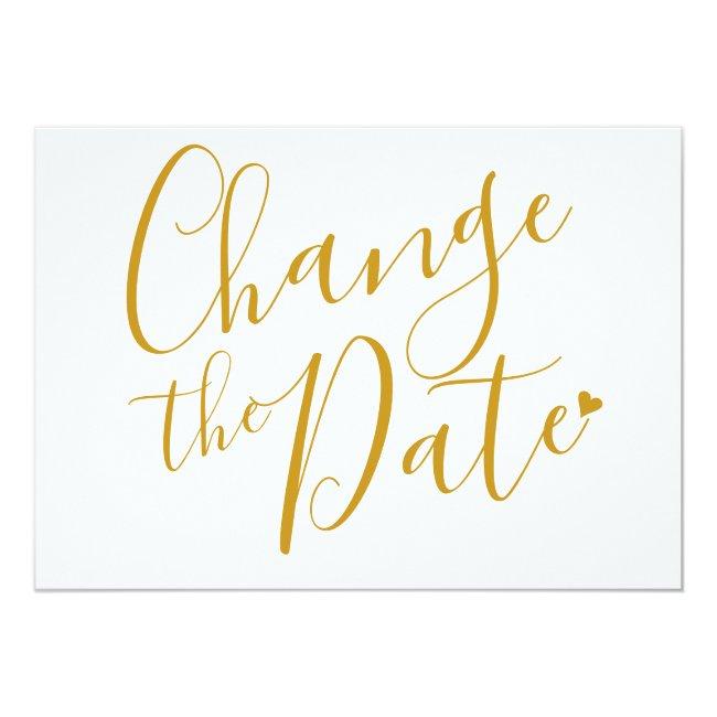 Chic Gold Script Change The Date Postponed Save The Date