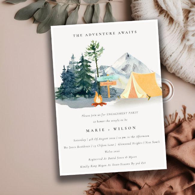Chic Rustic Pine Woods Camping Mountain Engagement