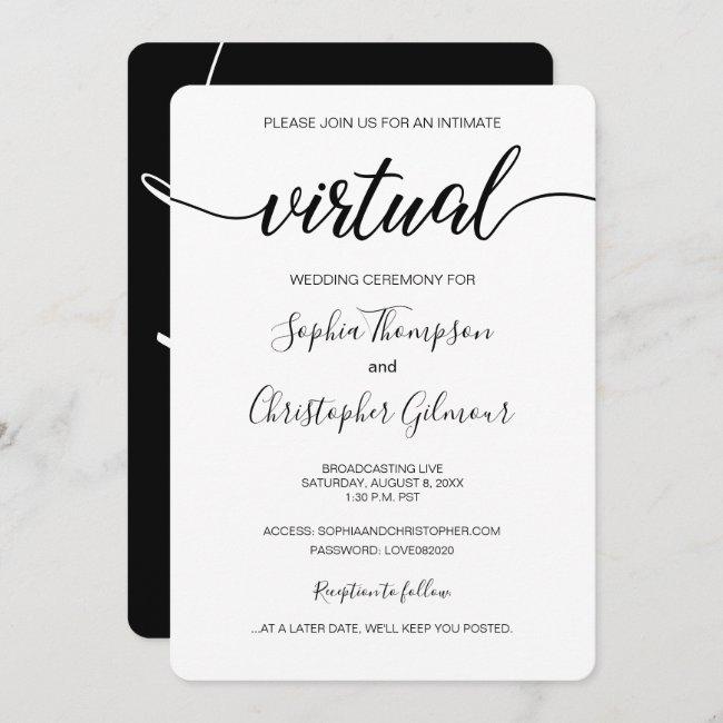 Chic Simple Custom Live Virtual Wedding