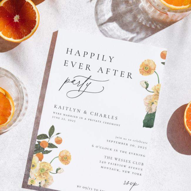 Citrus Orange Floral Happily Ever After Party