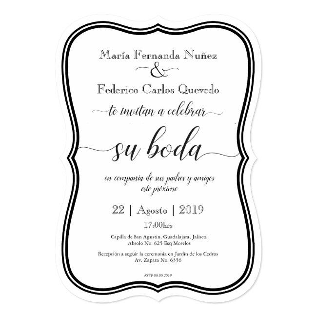 Classic Boda Editable Spanish Wedding