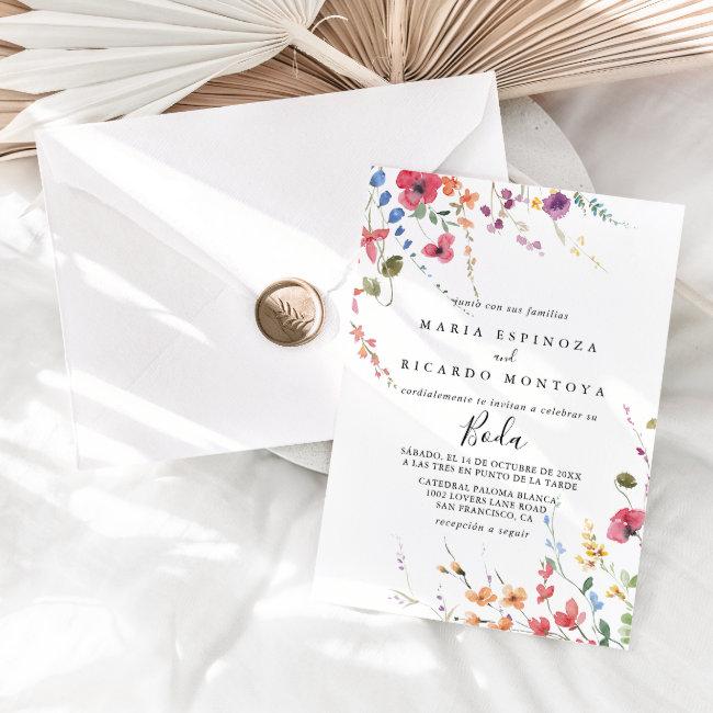 Classic Wild Colorful Floral Spanish Wedding