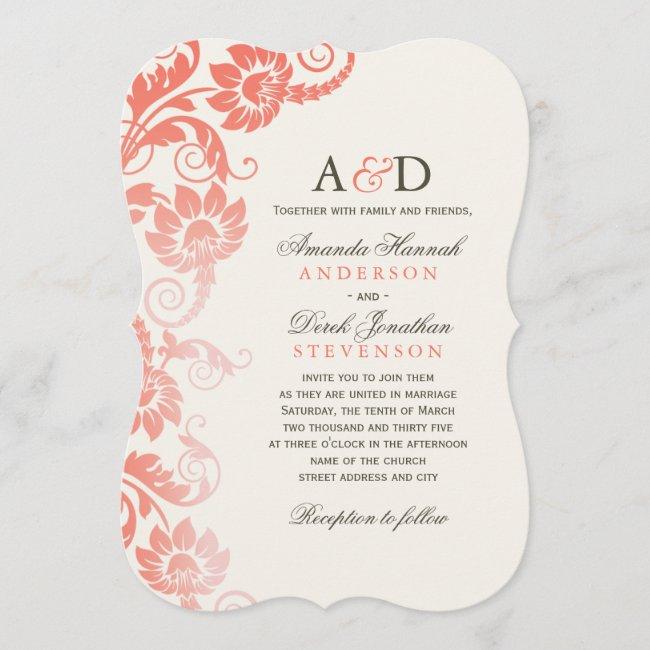 Classy Ombre Coral Flowers Wedding