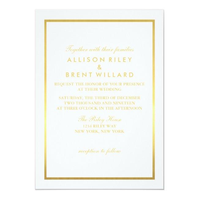 Classy Wedding  Gold Foil - White