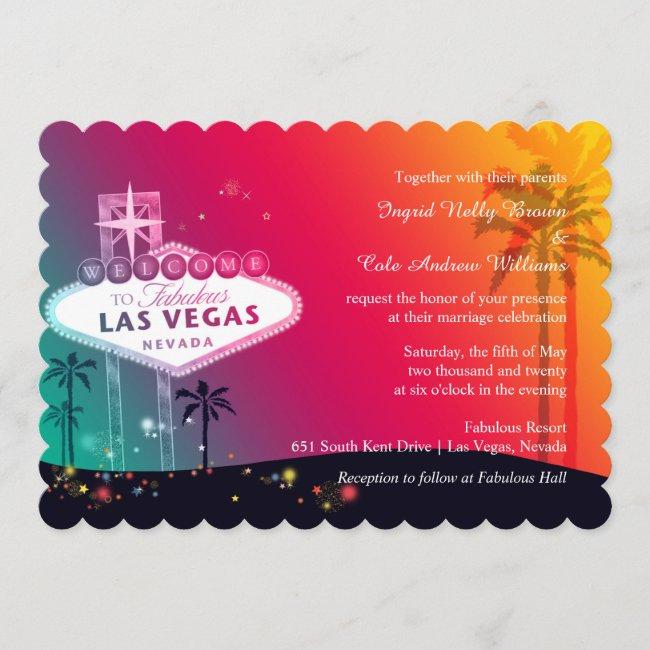 Colorful Las Vegas Strip Wedding