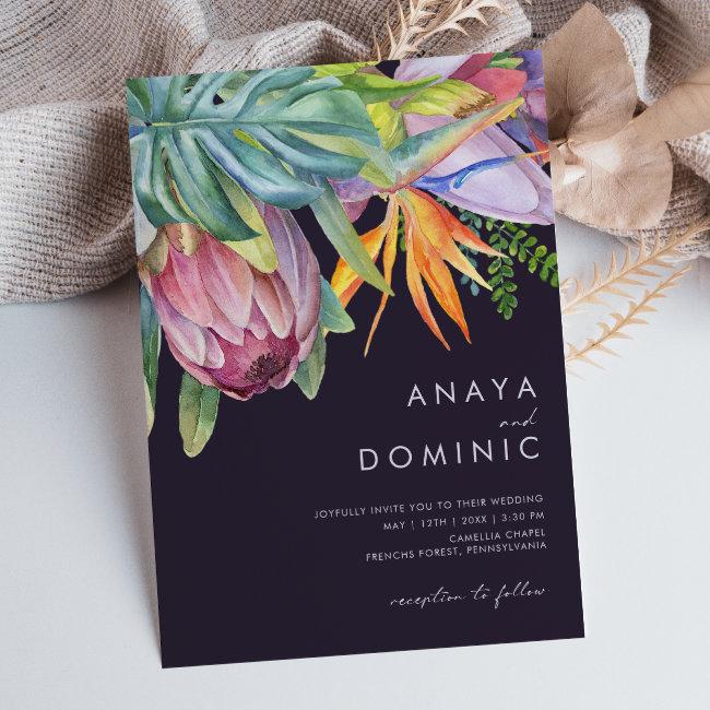 Colorful Tropical Floral Casual | Purple Wedding