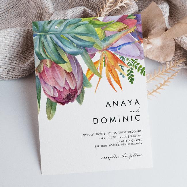 Colorful Tropical Floral Casual Wedding