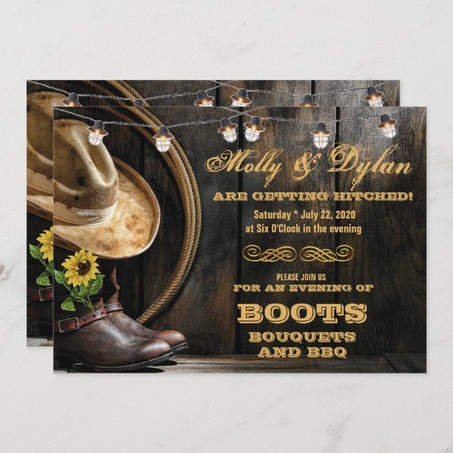 Country Boots Hat & Barn Wood Wedding