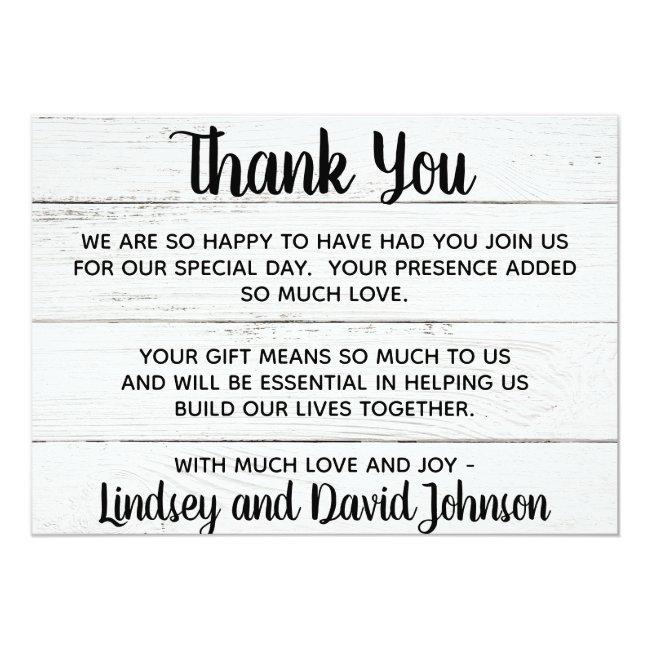 Country Love Western Rustic Thank You Note