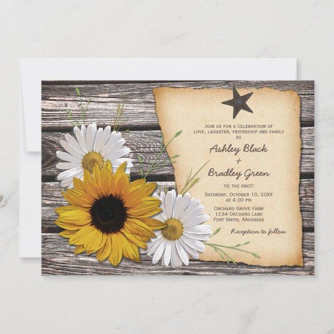 Country Rustic Sunflower Daisy Wedding