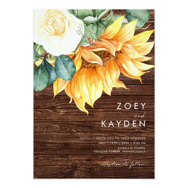 Country Sunflower Bouquet Wood All In One Wedding