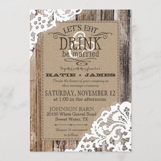 Country Western Wood Lace Rustic Wedding