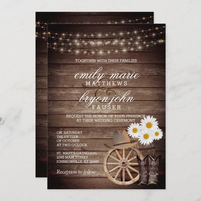 Country Wood Barrel Wedding With Daisy Flowers