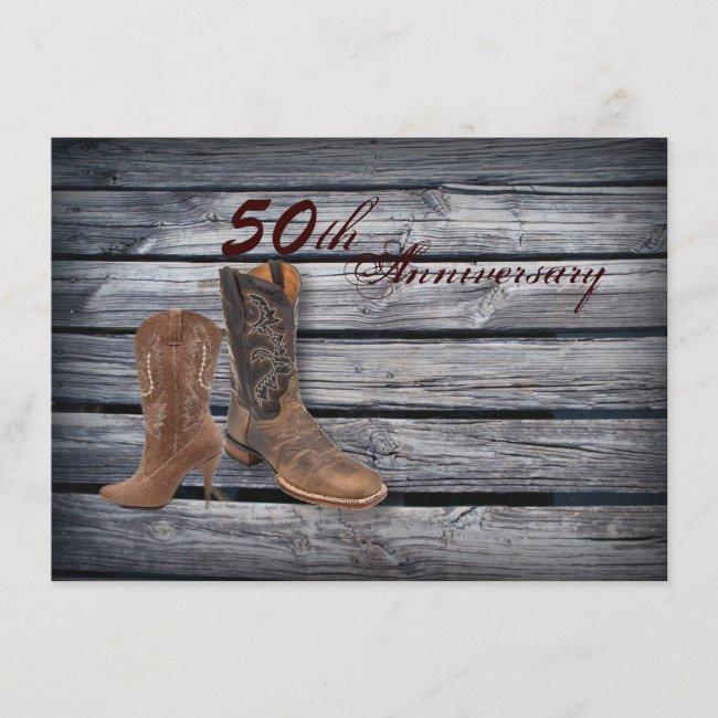 Cowboy Boots Country 50th Wedding Anniversary