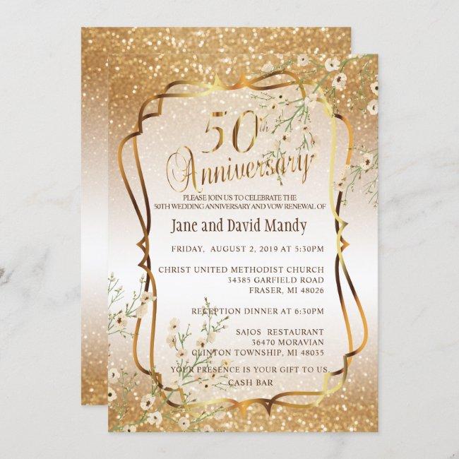 Custom - 50th Gold Glitter Wedding Anniversary