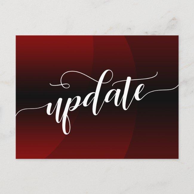 Dark Red Curve Postponed Wedding Update Notice Post