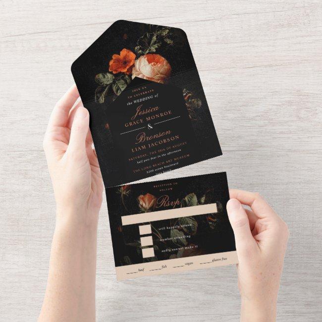 Dark Romantic Floral Roses Dutch Master Wedding All In One