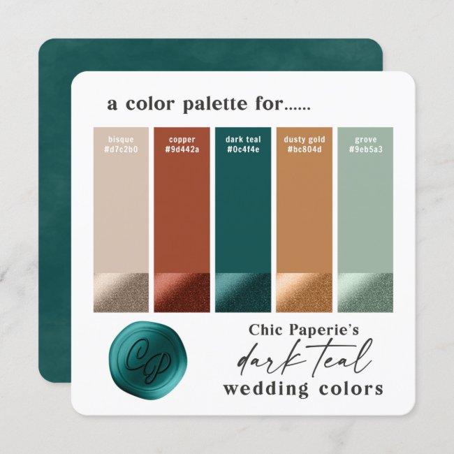 Dark Teal & Copper Bold Wedding Color Palette