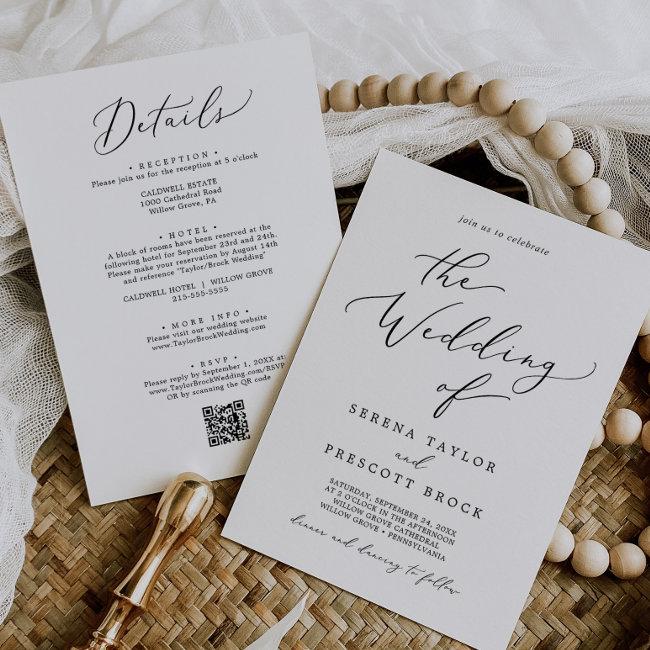Delicate Black All In One Qr Code Wedding