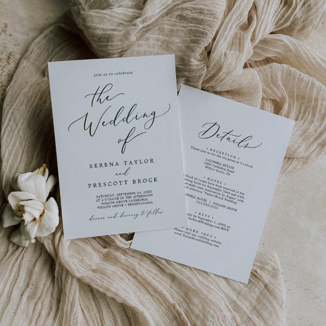 Delicate Black Calligraphy All In One Wedding