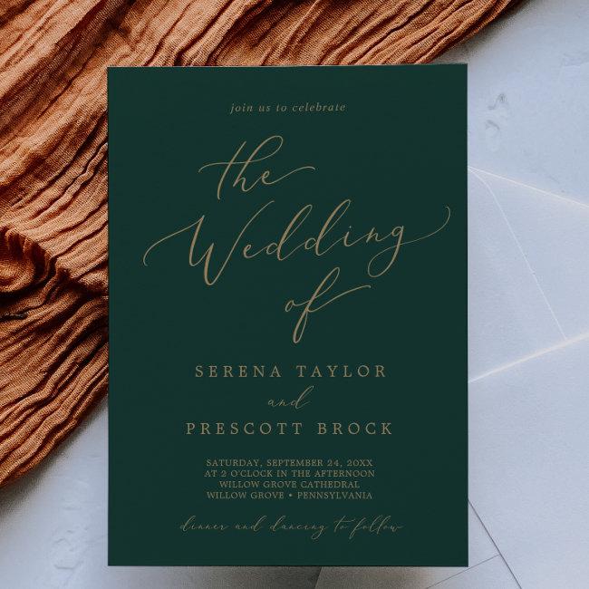 Delicate Gold Calligraphy | Green The Wedding Of