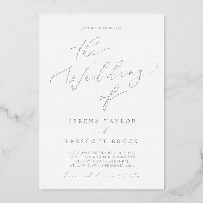 Delicate Silver Foil Calligraphy The Wedding Of Foil