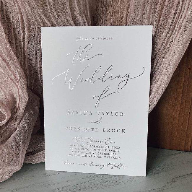 Delicate Silver Foil New Years Eve Details Wedding Foil