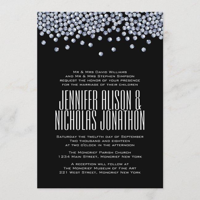 Diamond Glitter Typography Wedding