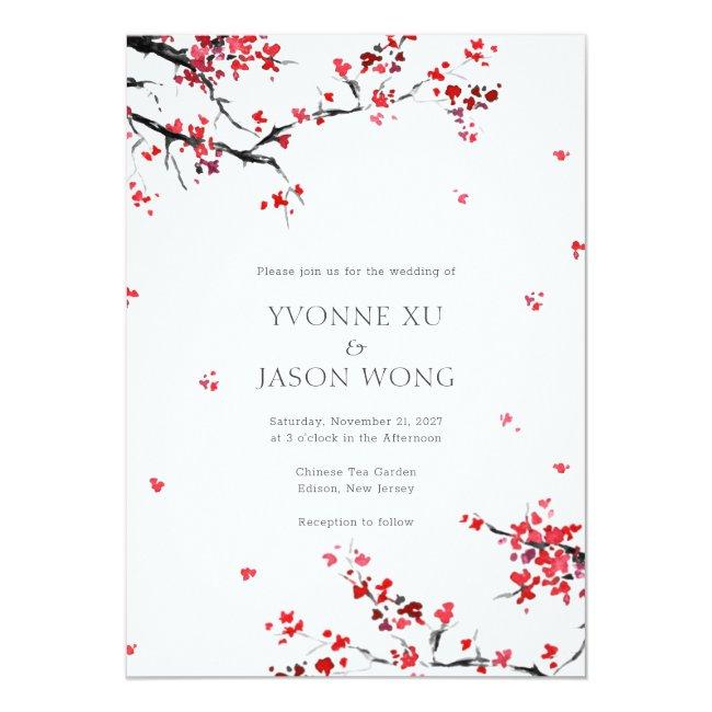 Double Happiness Chinese Red Elegant Wedding Foil