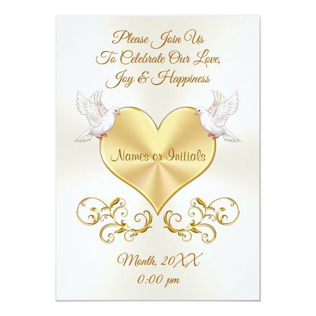 Doves Over Heart Wedding  Personalized