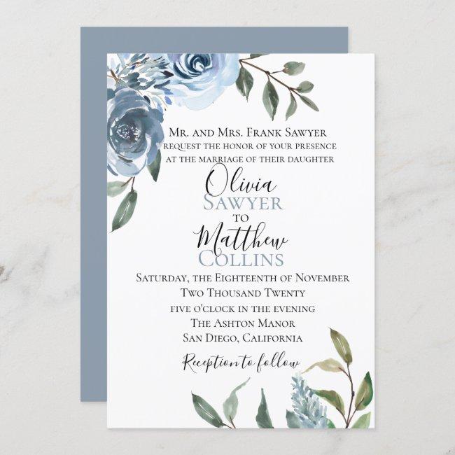 Dusty Blue Botanical Wedding