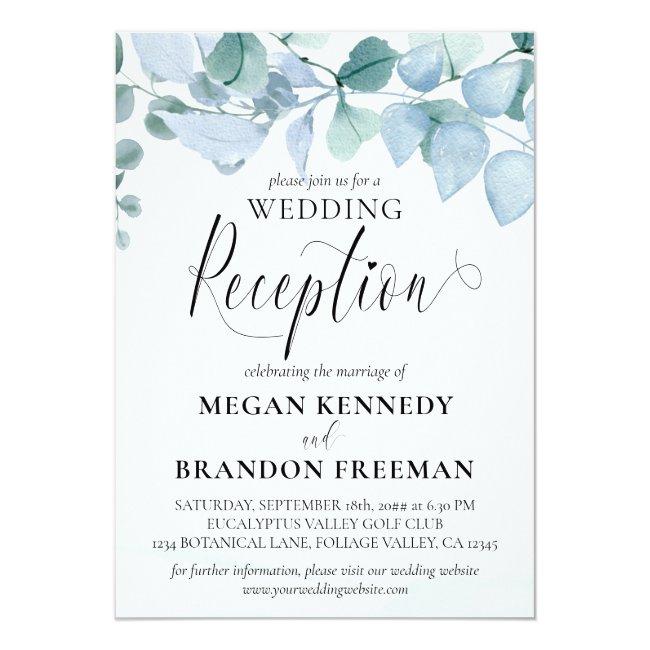 Dusty Eucalyptus Greenery Wedding Reception Only