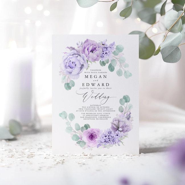 Dusty Purple Floral Elegant Boho Wedding