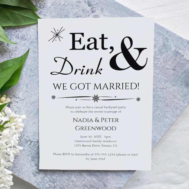 Eat Drink We Got Married Elopement Party