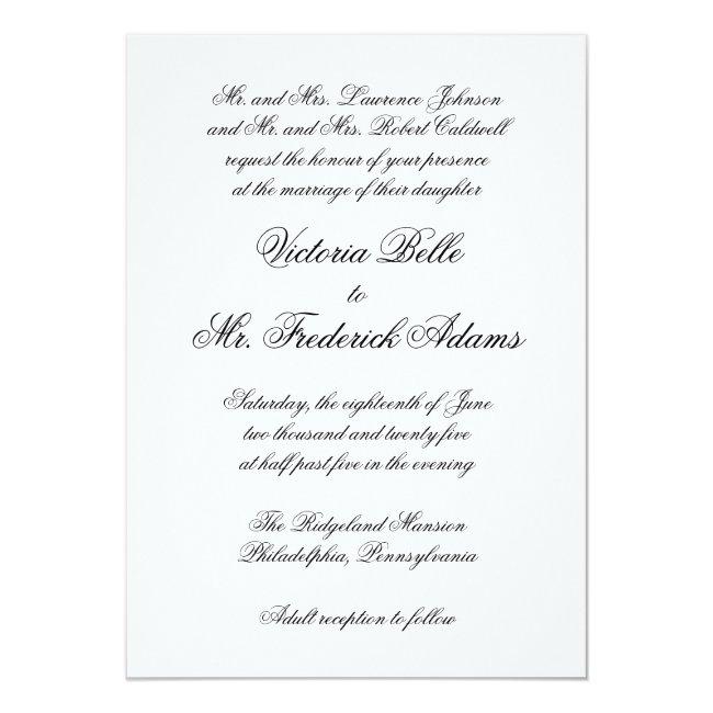 Elegant Black And White Formal Calligraphy Wedding