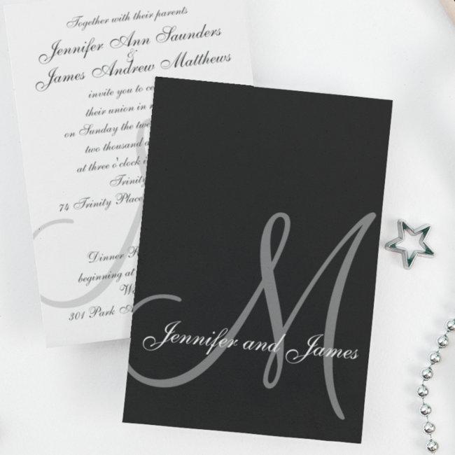Elegant Black White Wedding  Initial