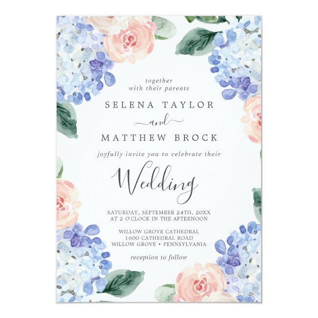 Elegant Blue Hydrangea | White Wedding
