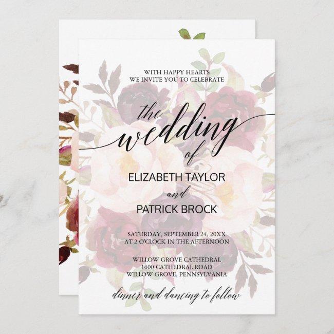 Elegant Calligraphy | Faded Floral Wedding