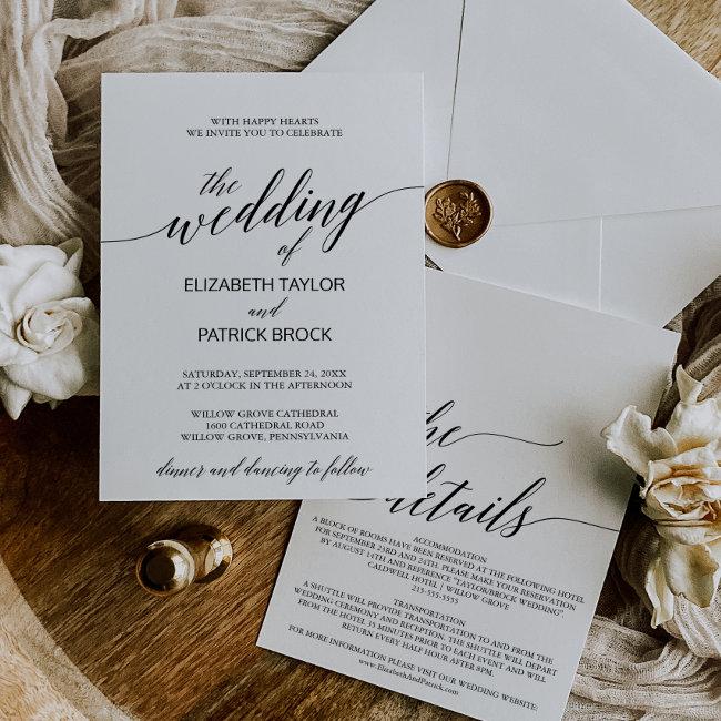 Elegant Calligraphy With Details On Back Wedding