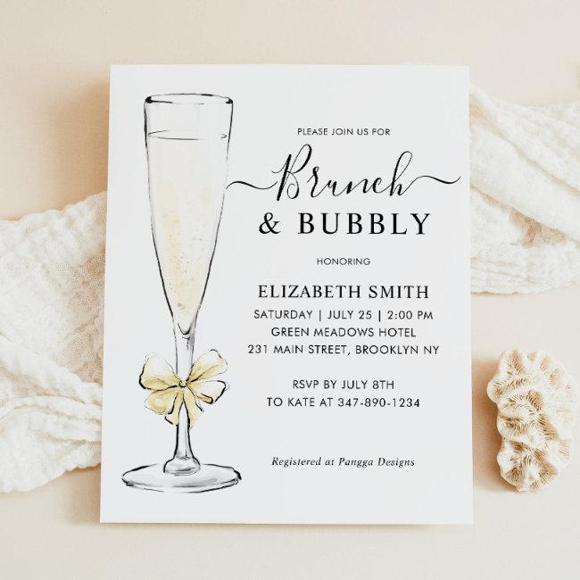 Elegant Chic Gold Brunch And Bubbly Baby Shower