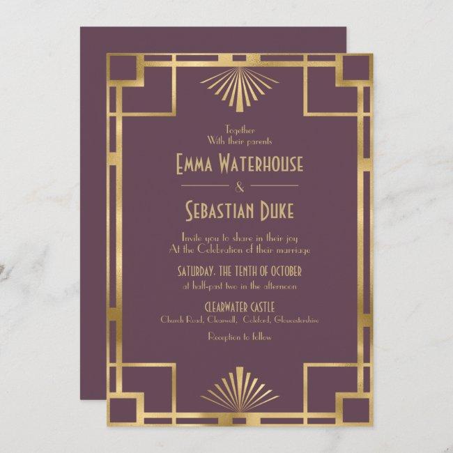Elegant Chic Great Art Deco Wedding Invita