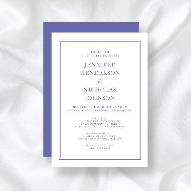Elegant Classic Purple & White Virtual Wedding